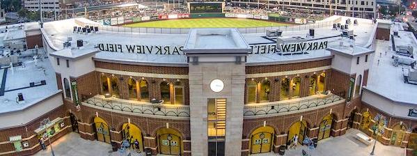 Aerial view of Parkview Field in downtown Fort Wayne